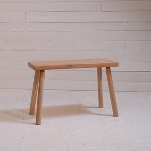 Handmade solid oak bench, indoor hallway wooden bench, wabi sabi, minimalist