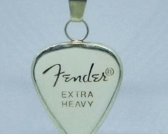 Fender 925 sterling silver guitar pick necklace pendant