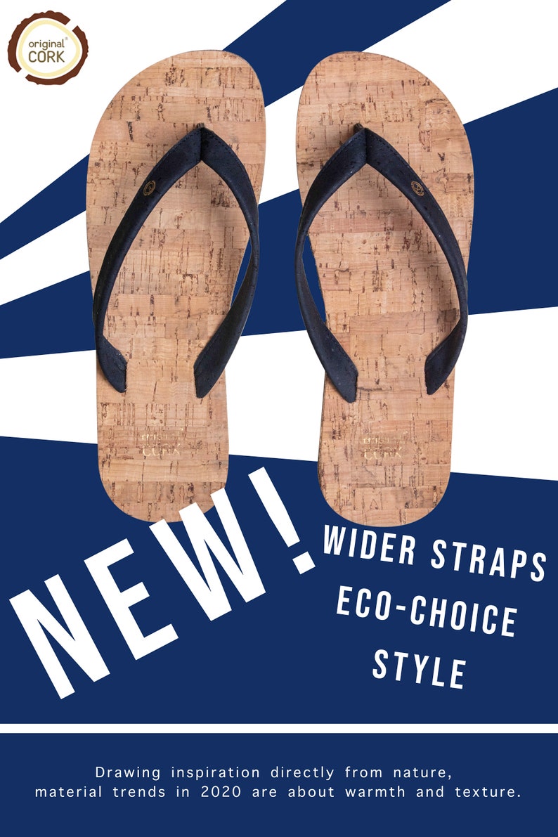 Cork flip flops and cotton logo bag with a unique cork lace Night Sky(dark blue)