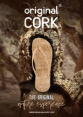 Vegan cork flip flops, unisex model. Made in Portugal. Patented composition model that makes it very original. Logo bag w/ cork lace free. product logo