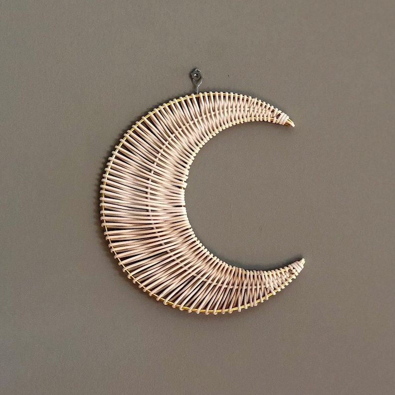 Rattan Crescent Moon Wall Decor. Wicker Crescent. Rattan Etsy