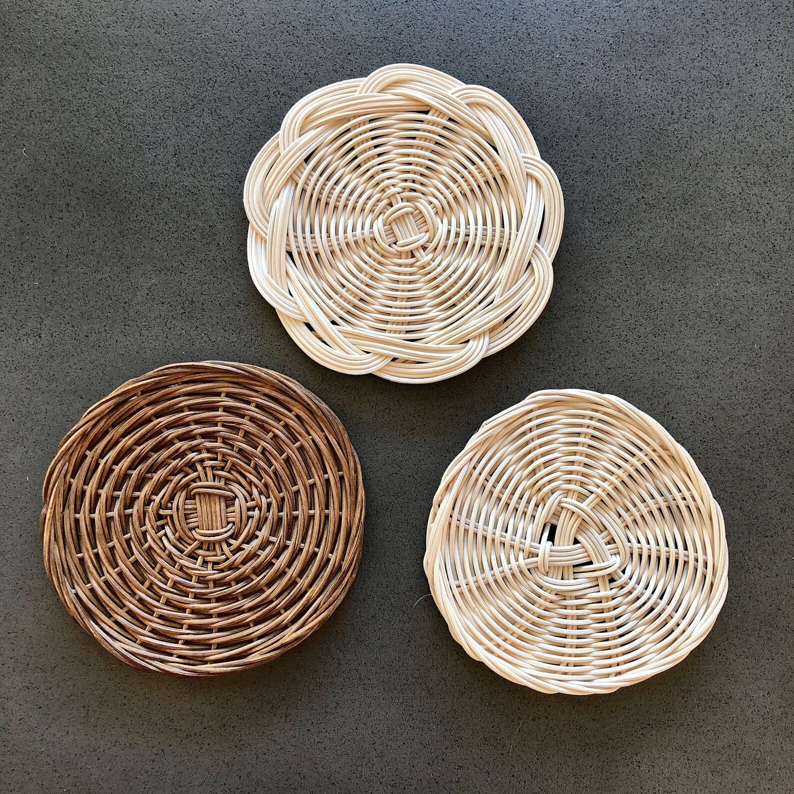Rattan coasters. Wicker coasters. Handwoven. Handmade. Brand Etsy