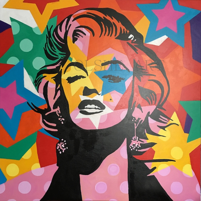 OriginalGemälde auf Leinwand Portrait Marilyn Monroe Pop Art Etsy