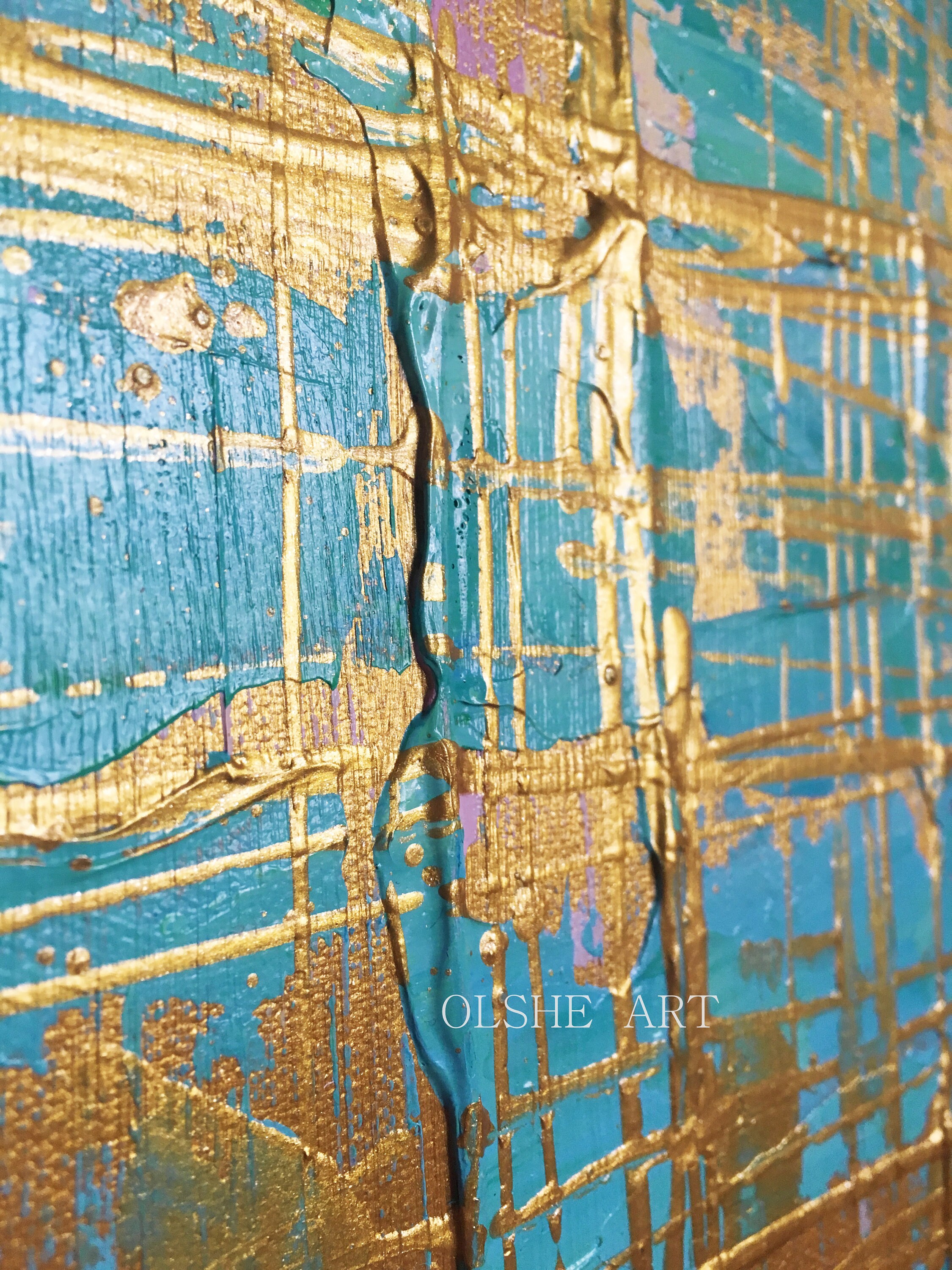 Abstract gold art Painting on canvas Contemporary Art Large Etsy