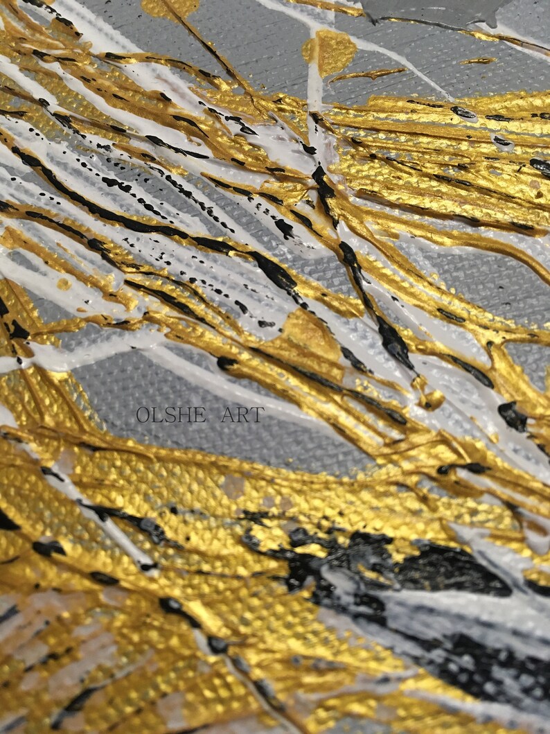 Original painting on canvas Modern art Gold painting Etsy