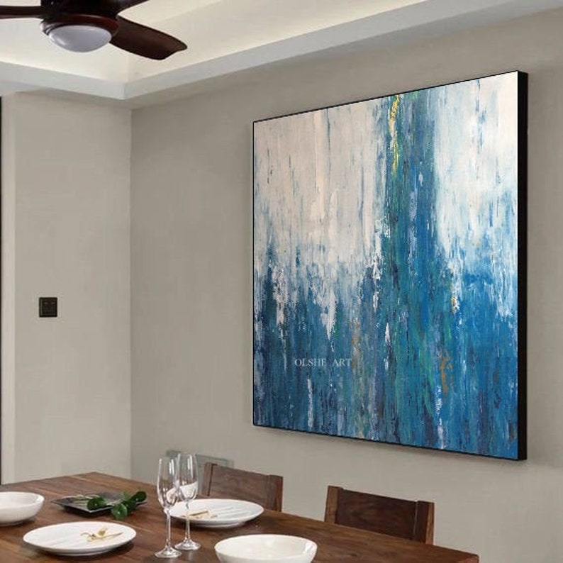 Art on canvas Oil Painting Acrylic painting Original art Wall decor Living room painting OLSHEart Interior design Interior art Handmade Sea