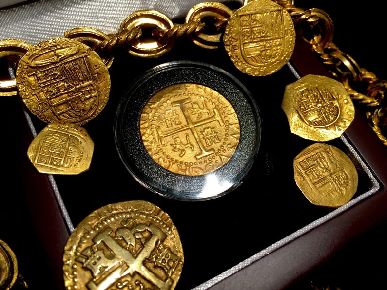 Doubloon replica money clip etsy