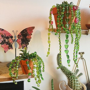 Beaded succulent plant pot