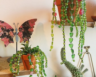 Beaded succulent plant pot