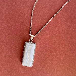 Blue lace agate Pendant necklace