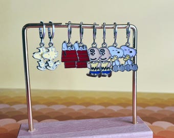 Peanuts huggie inspired dangle earrings