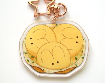 Bunny bread basket acrylic charm -- keychain