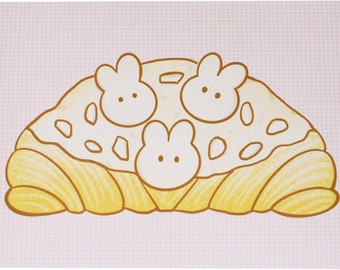 Bunny Almond Croissant print -- print -- croissant -- pastry -- bunny -- rabbit