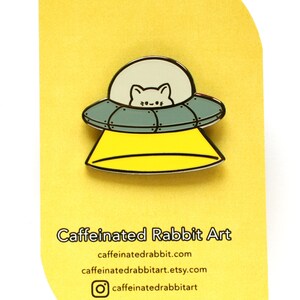 UFO Cat enamel pin hard enamel pin image 2