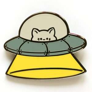 UFO Cat enamel pin hard enamel pin image 1