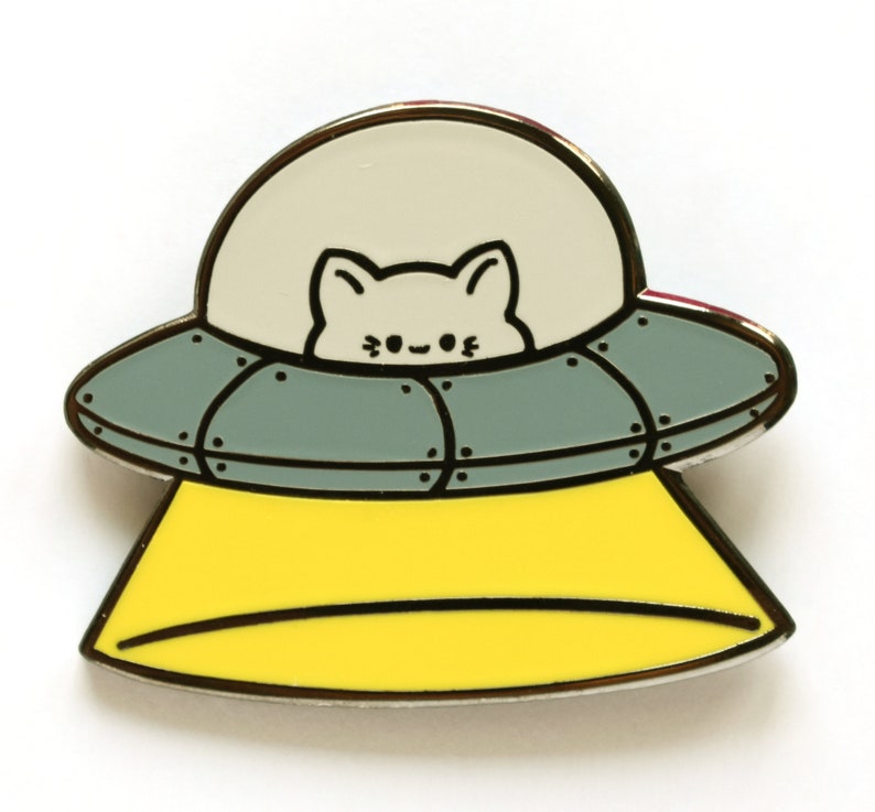 UFO Cat enamel pin hard enamel pin image 1