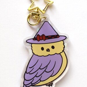 Witch owl acrylic charm keychain image 2
