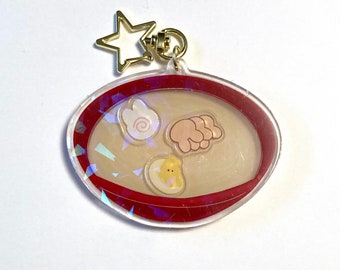 Ramen bunny shaker charm -- shaker charm -- acrylic keychain -- ramen -- bunny