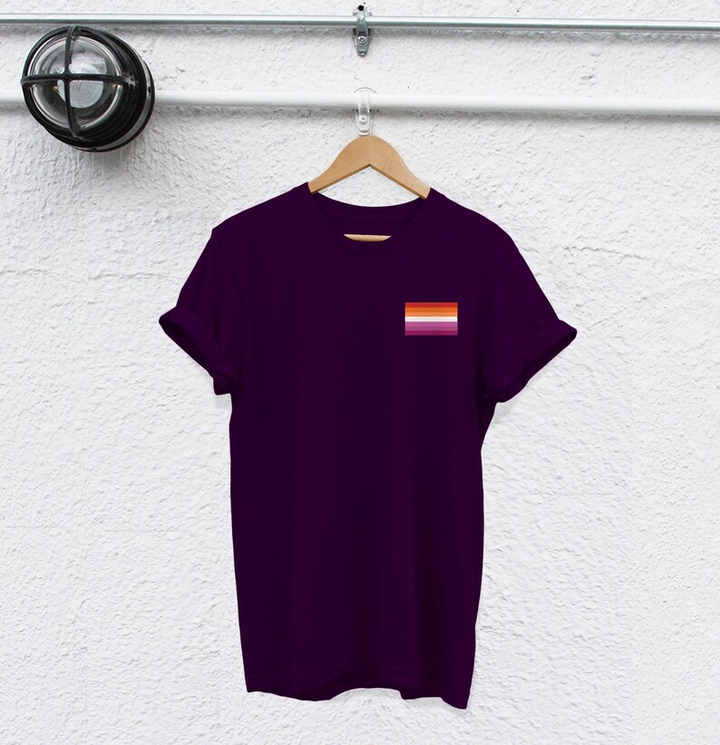 Lesbian Pride Tee: LGBT Flag Colors (Unisex and Ladies Sizes) image 4
