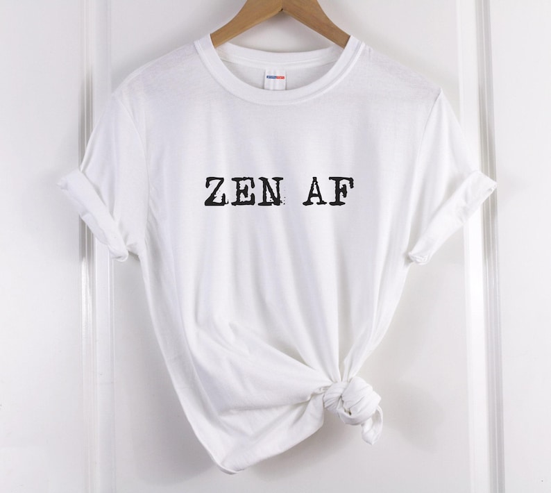 Yoga Graphic Tee: Zen AF Slogan - Ringspun Cotton image 1