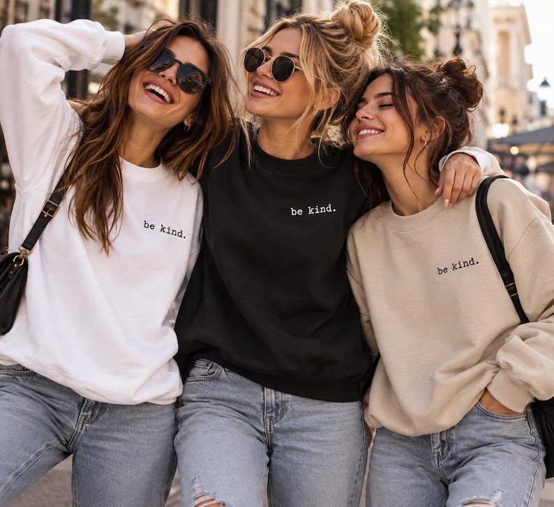 Be Kind Sweatshirt, Teacher Anti-Bullying Unisex Top | Cotton Blend, Durable Vinyl Print | Sizes S-2XL image 1