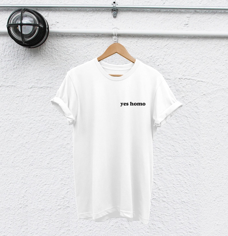 Camiseta Yes Homo Pride - Cómoda camiseta de algodón hilado en anillo imagen 3