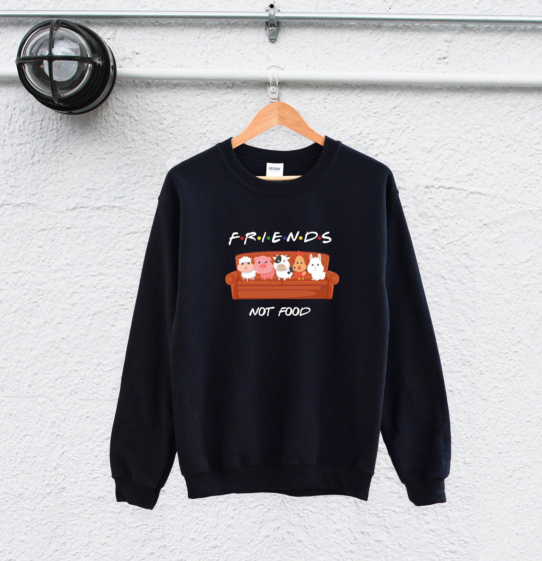 Vegan Slogan Sweatshirt, Friends Not Food, Herbivore (Unisex S-XL