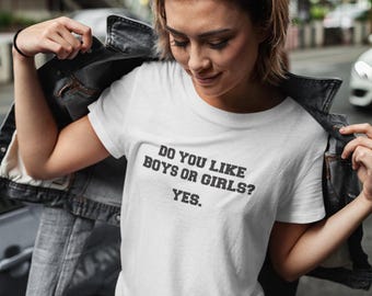 Lgbtq Pride Apparel, Bisexual Quote Tee - 'Do You Like Boys Or Girls' | Semi Combed Cotton, Unisex S-XXL