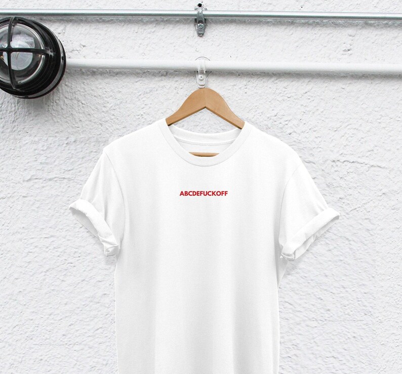 Sarcasm Shirt ABCDEFUCKOFF - Unisex Cotton Tee image 1