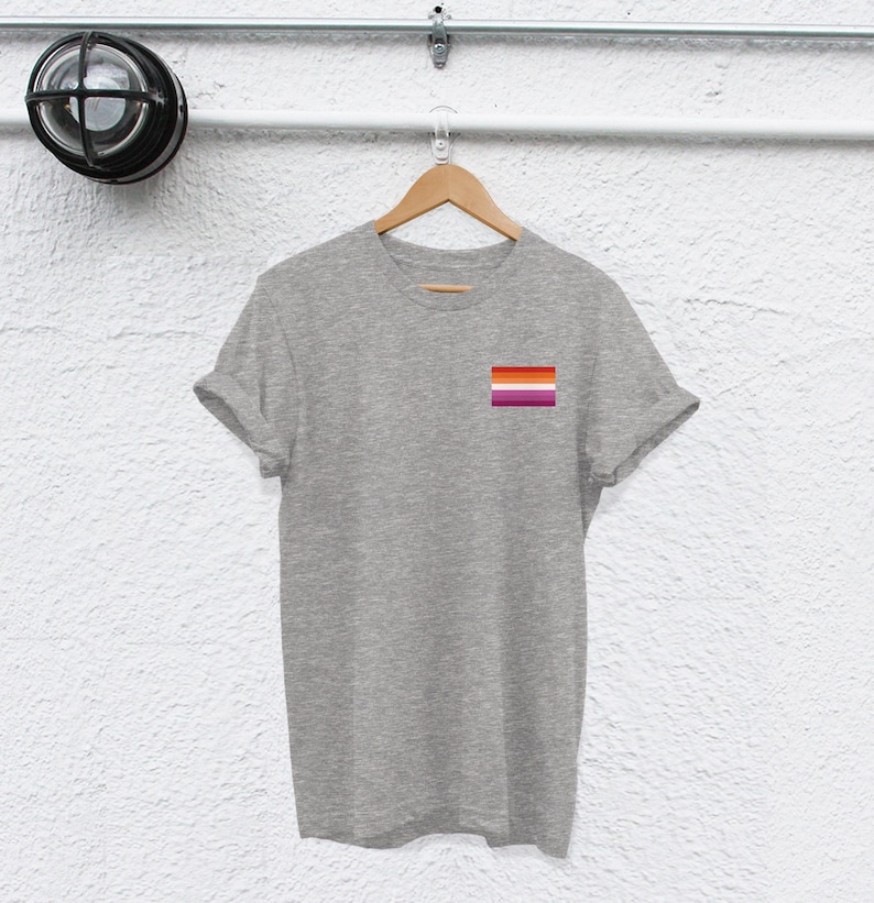 Lesbian Pride Tee: LGBT Flag Colors (Unisex and Ladies Sizes) image 3