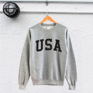 Felpa USA: Felpa girocollo unisex America (S-XL in morbido misto cotone)