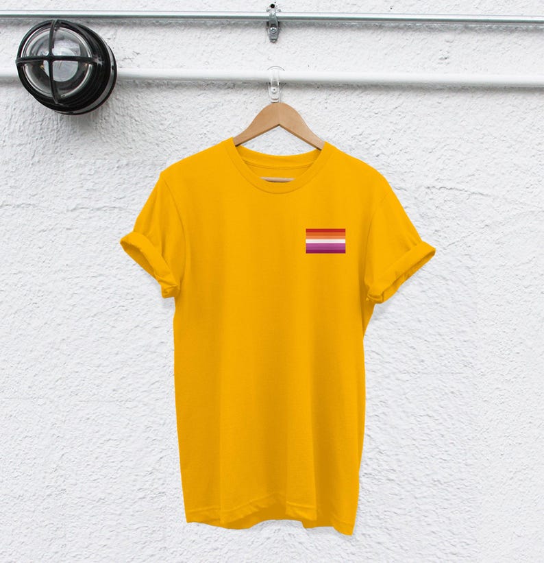 Lesbian Pride Tee: LGBT Flag Colors (Unisex and Ladies Sizes) image 2