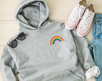 Sudadera con capucha Orgullo: Sudadera LGBT Arcoíris (Tallas Unisex)