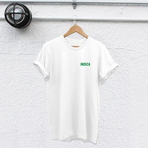 Camiseta de cannabis: Diseño Indica - Estampado de algodón duradero imagen 3