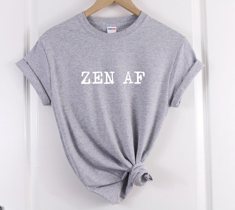 Yoga Graphic Tee: Zen AF Slogan - Ringspun Cotton image 7