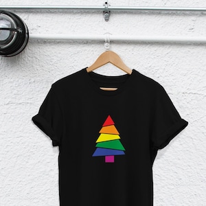 Gay Christmas Tree Shirt: LGBT Holiday Tee with Festive Design image 1