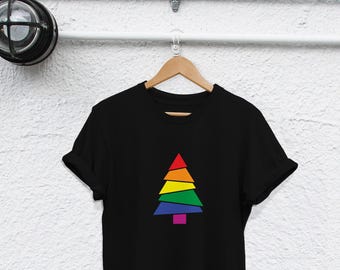 Gay Christmas Tree Shirt: LGBT Holiday Tee with Festive Design