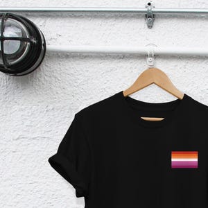 Lesbian Pride Tee: LGBT Flag Colors (Unisex and Ladies Sizes) image 1