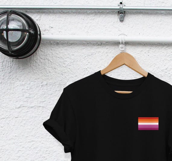 Lesbian Pride Tee: LGBT Flag Colors (Unisex and Ladies Sizes)