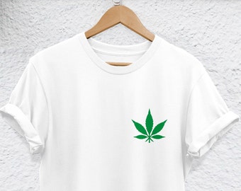 Organic Cannabis Leaf Shirt, Unisex Cotton (S-XXL)