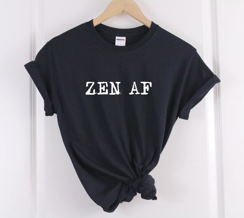 Yoga Graphic Tee: Zen AF Slogan - Ringspun Cotton image 4