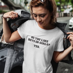 Bisexual shirt do YOU like boys or girls Bisexual t-shirt  Bisexual tee  Pride shirt Bisexual lgbt shirt gay shirt gay pride shirt bi tee