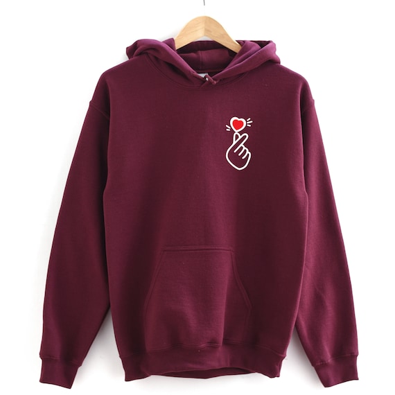 Love Symbol Hoodie: Korean Finger Heart - Soft Unisex Sweatshirt