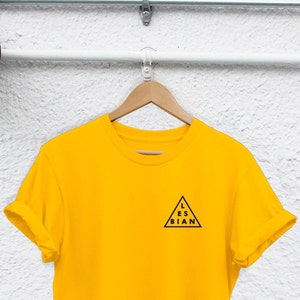 lesbian triangle pocket  shirt lesbian t shirt  Unisex LGBT Womens Sign Love Equality Gay Pride Womens Lesbian Couple Gift, lesbian shirt