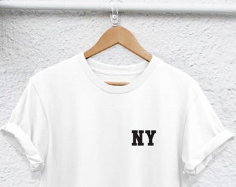New York City, Rolled-Sleeve Tee | Ringspun Cotton | Unisex S-XXL, Thermotransfer Print, Souvenir Gift