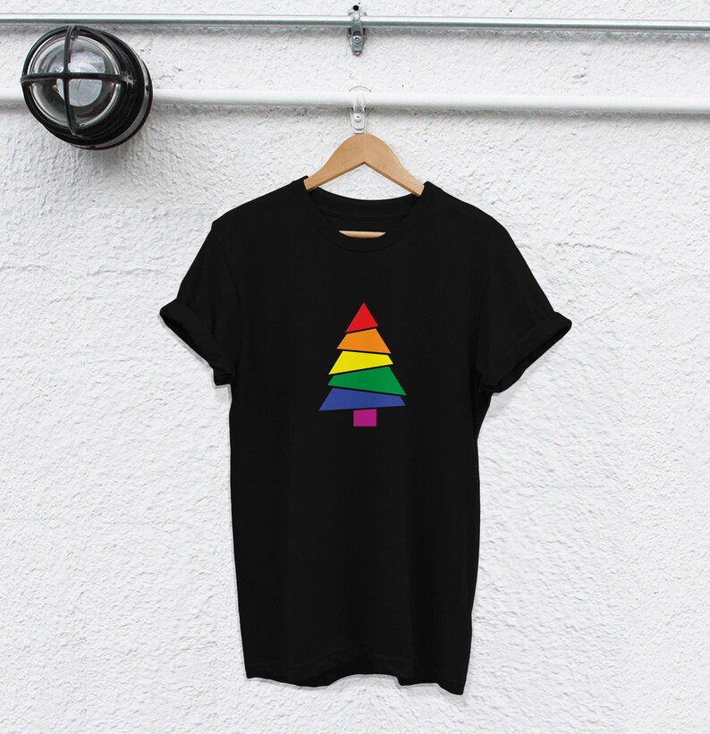 Gay Christmas Tree Shirt: LGBT Holiday Tee with Festive Design image 3