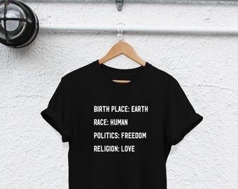 Human Rights T-Shirt: Freedom, Love, Equality Design
