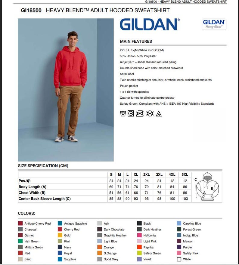 GILAN Heavy Blend Adult Hooded Sweatshirt
