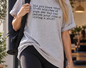 Funny Yoga T Shirt, Humorous Slogan Tee | Semi Combed Cotton | Unisex S-XXL, Hand Rolled Sleeves