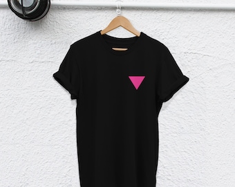 lesbian triangle shirt pink triangle shirt lesbian t shirt  Unisex LGBT Womens Sign Love Equality Gay Pride shirt  Womens  lesbian shirt